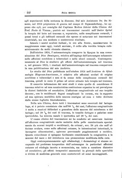 Folia medica periodico trimensile di patologia e clinica medica