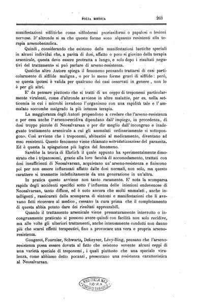 Folia medica periodico trimensile di patologia e clinica medica