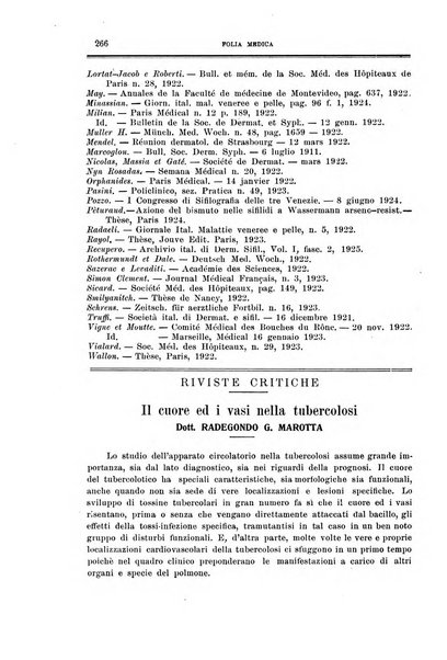 Folia medica periodico trimensile di patologia e clinica medica