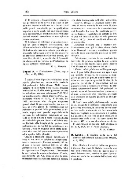 Folia medica periodico trimensile di patologia e clinica medica