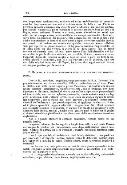 Folia medica periodico trimensile di patologia e clinica medica