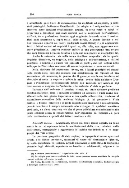 Folia medica periodico trimensile di patologia e clinica medica