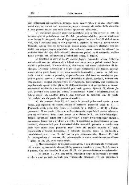 Folia medica periodico trimensile di patologia e clinica medica