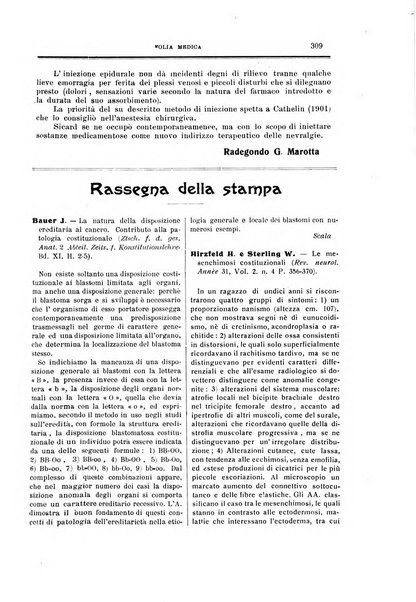 Folia medica periodico trimensile di patologia e clinica medica