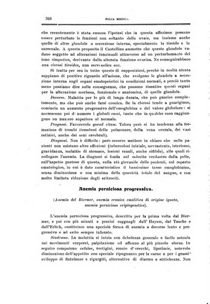 Folia medica periodico trimensile di patologia e clinica medica