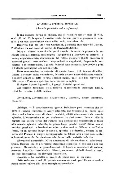 Folia medica periodico trimensile di patologia e clinica medica