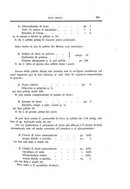 Folia medica periodico trimensile di patologia e clinica medica