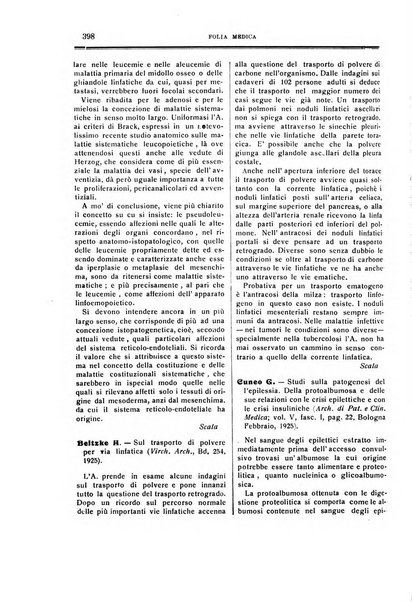 Folia medica periodico trimensile di patologia e clinica medica