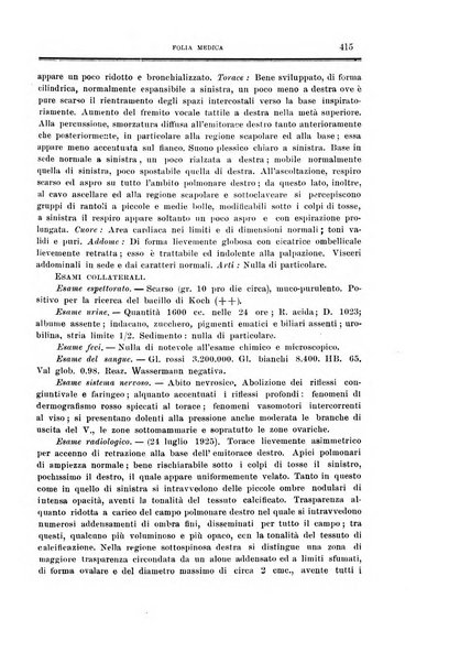 Folia medica periodico trimensile di patologia e clinica medica