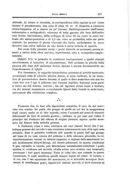 Folia medica periodico trimensile di patologia e clinica medica