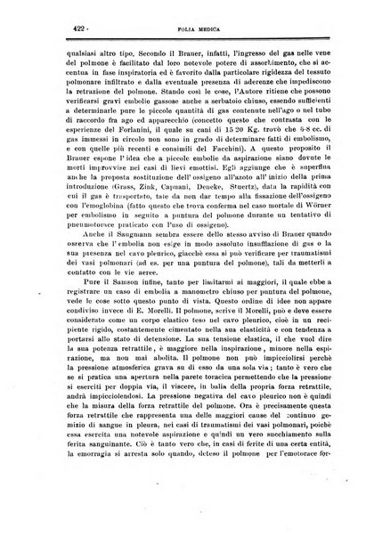 Folia medica periodico trimensile di patologia e clinica medica