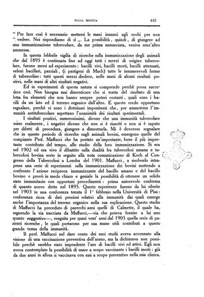 Folia medica periodico trimensile di patologia e clinica medica