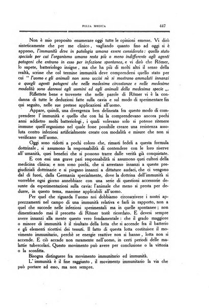 Folia medica periodico trimensile di patologia e clinica medica