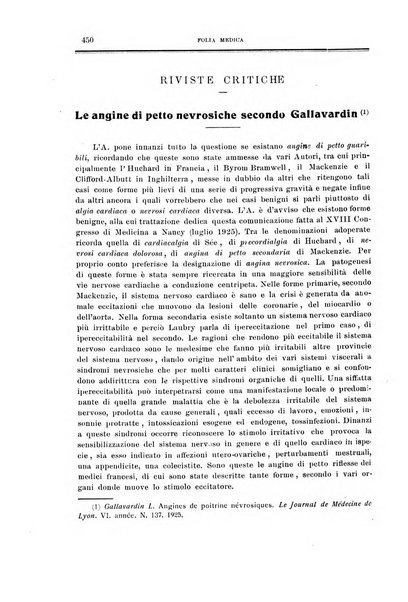 Folia medica periodico trimensile di patologia e clinica medica