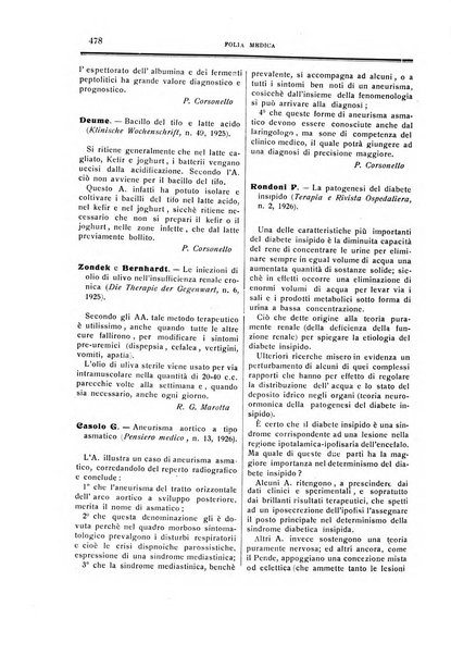 Folia medica periodico trimensile di patologia e clinica medica