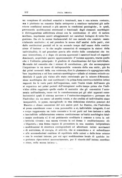 Folia medica periodico trimensile di patologia e clinica medica