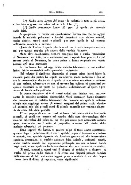 Folia medica periodico trimensile di patologia e clinica medica