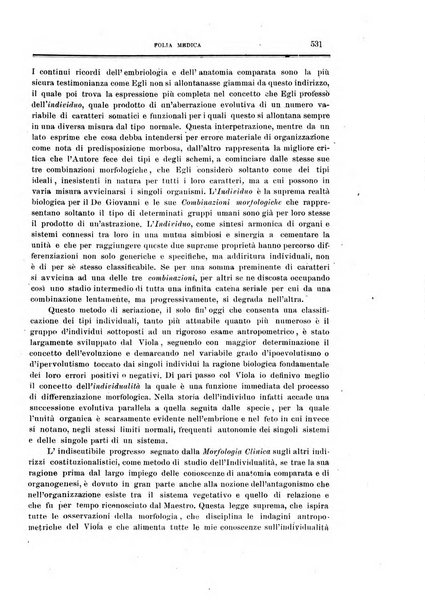 Folia medica periodico trimensile di patologia e clinica medica