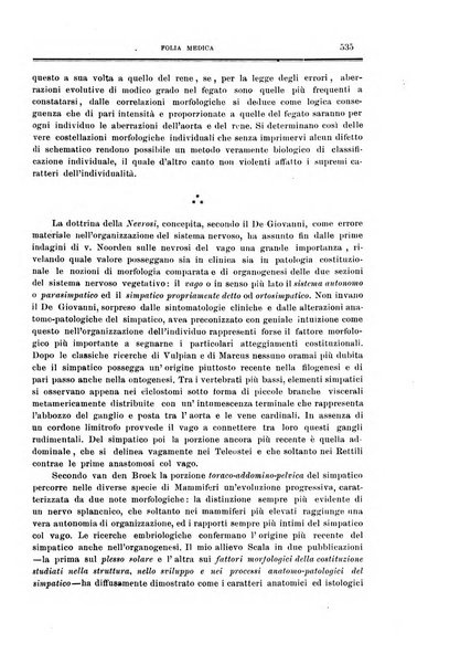 Folia medica periodico trimensile di patologia e clinica medica