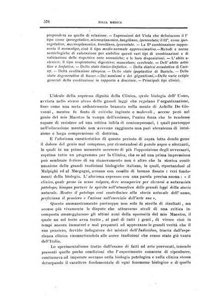 Folia medica periodico trimensile di patologia e clinica medica