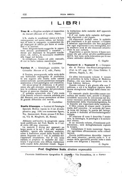 Folia medica periodico trimensile di patologia e clinica medica