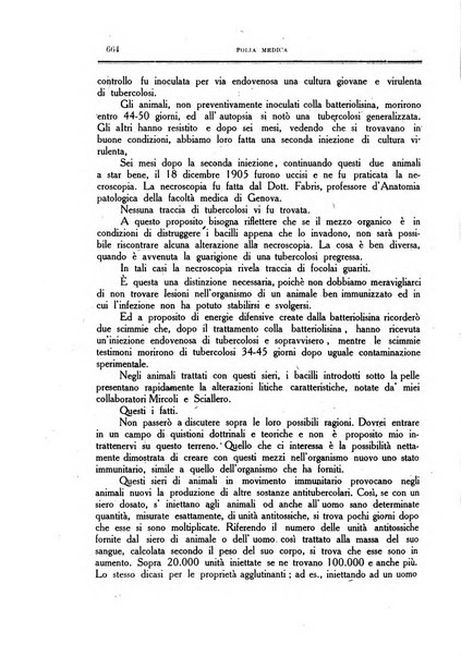 Folia medica periodico trimensile di patologia e clinica medica