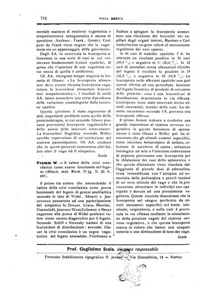 Folia medica periodico trimensile di patologia e clinica medica