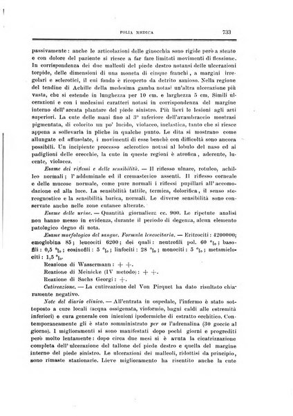 Folia medica periodico trimensile di patologia e clinica medica