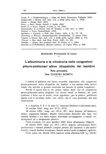 Folia medica periodico trimensile di patologia e clinica medica