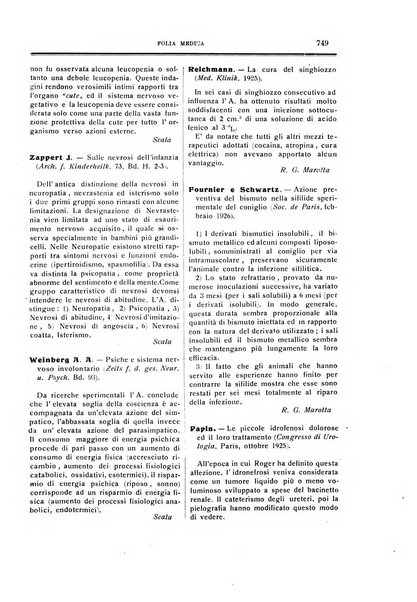 Folia medica periodico trimensile di patologia e clinica medica