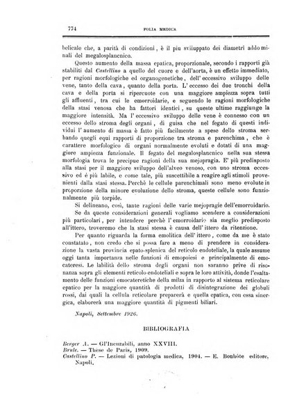 Folia medica periodico trimensile di patologia e clinica medica