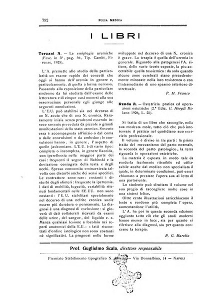 Folia medica periodico trimensile di patologia e clinica medica