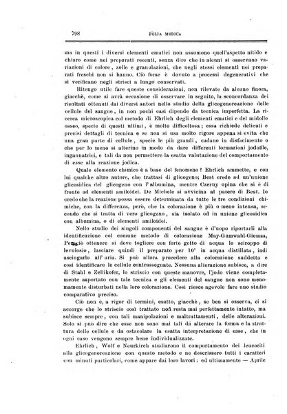 Folia medica periodico trimensile di patologia e clinica medica