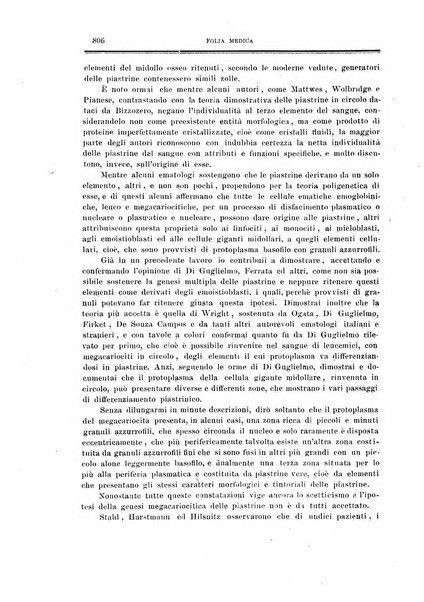 Folia medica periodico trimensile di patologia e clinica medica