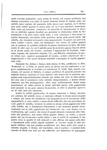 Folia medica periodico trimensile di patologia e clinica medica