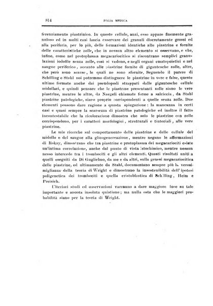 Folia medica periodico trimensile di patologia e clinica medica