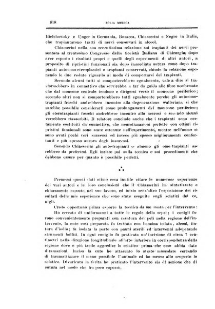 Folia medica periodico trimensile di patologia e clinica medica