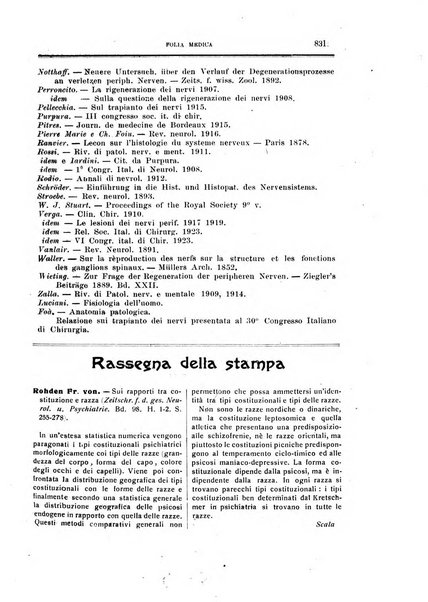 Folia medica periodico trimensile di patologia e clinica medica