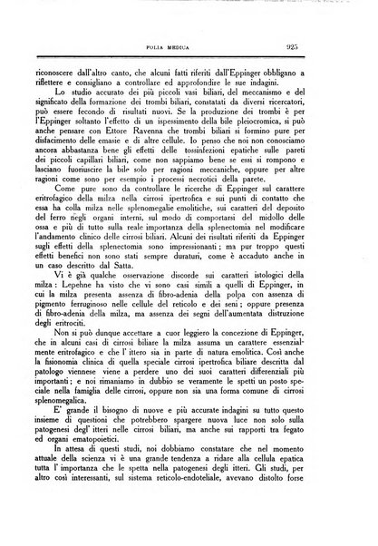 Folia medica periodico trimensile di patologia e clinica medica