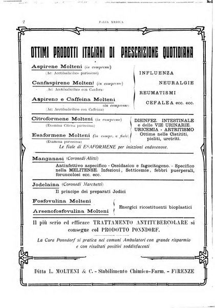 Folia medica periodico trimensile di patologia e clinica medica