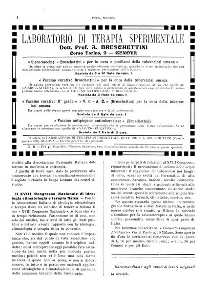 Folia medica periodico trimensile di patologia e clinica medica