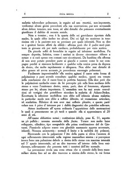 Folia medica periodico trimensile di patologia e clinica medica