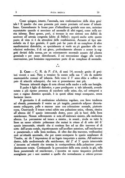 Folia medica periodico trimensile di patologia e clinica medica