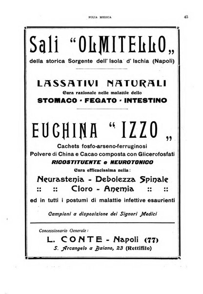 Folia medica periodico trimensile di patologia e clinica medica