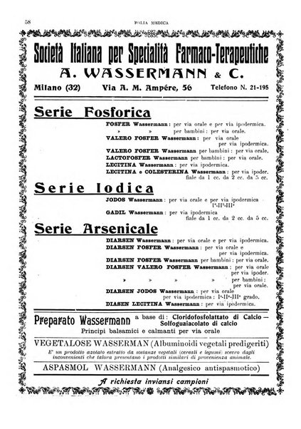 Folia medica periodico trimensile di patologia e clinica medica