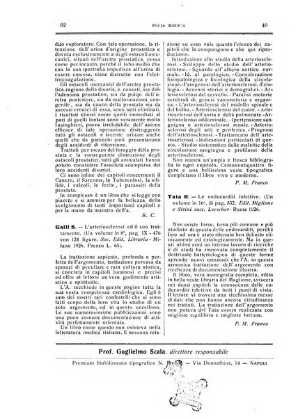 Folia medica periodico trimensile di patologia e clinica medica