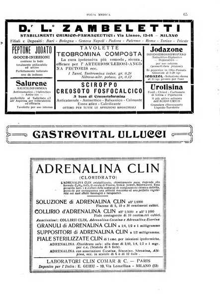 Folia medica periodico trimensile di patologia e clinica medica