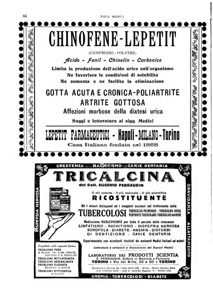 Folia medica periodico trimensile di patologia e clinica medica