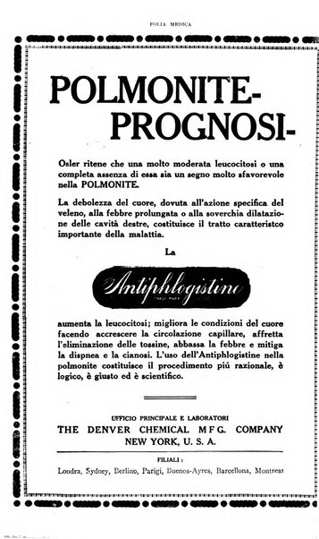 Folia medica periodico trimensile di patologia e clinica medica