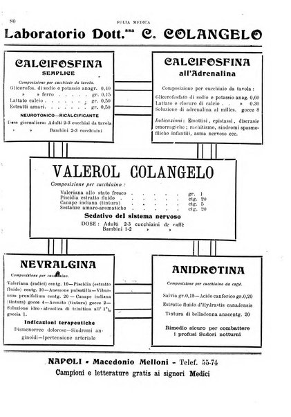 Folia medica periodico trimensile di patologia e clinica medica